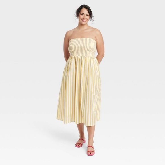 a new day Dresses & Skirts - A New Day yellow Pinstripe NWT DRESS